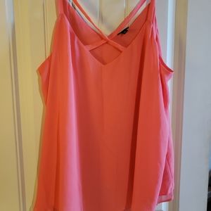 Pink, criss cross blouse